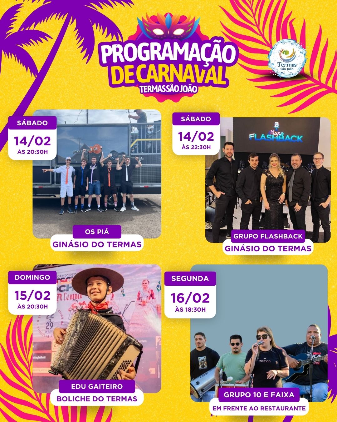 PROGRAMAÇÃO DE CARNAVAL 2026
